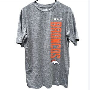 NFL Denver Broncos Gray Tee with Orange Vertical Logo
